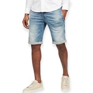 G-Star Raw Size 29 D-Staq 3D Denim Shorts Mens 33x10 Button Fly Light Wash